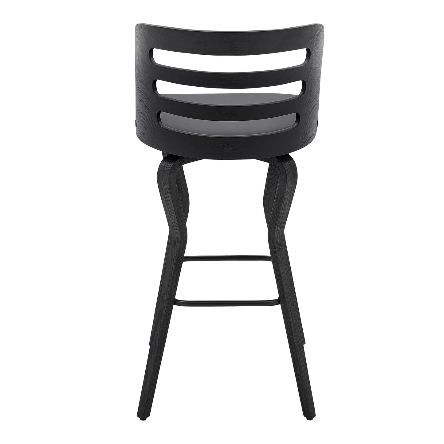 39" Matte Black And Gray Bar Height Swivel Full Back Bar Chair By Homeroots | Bar Stools | Modishstore - 5