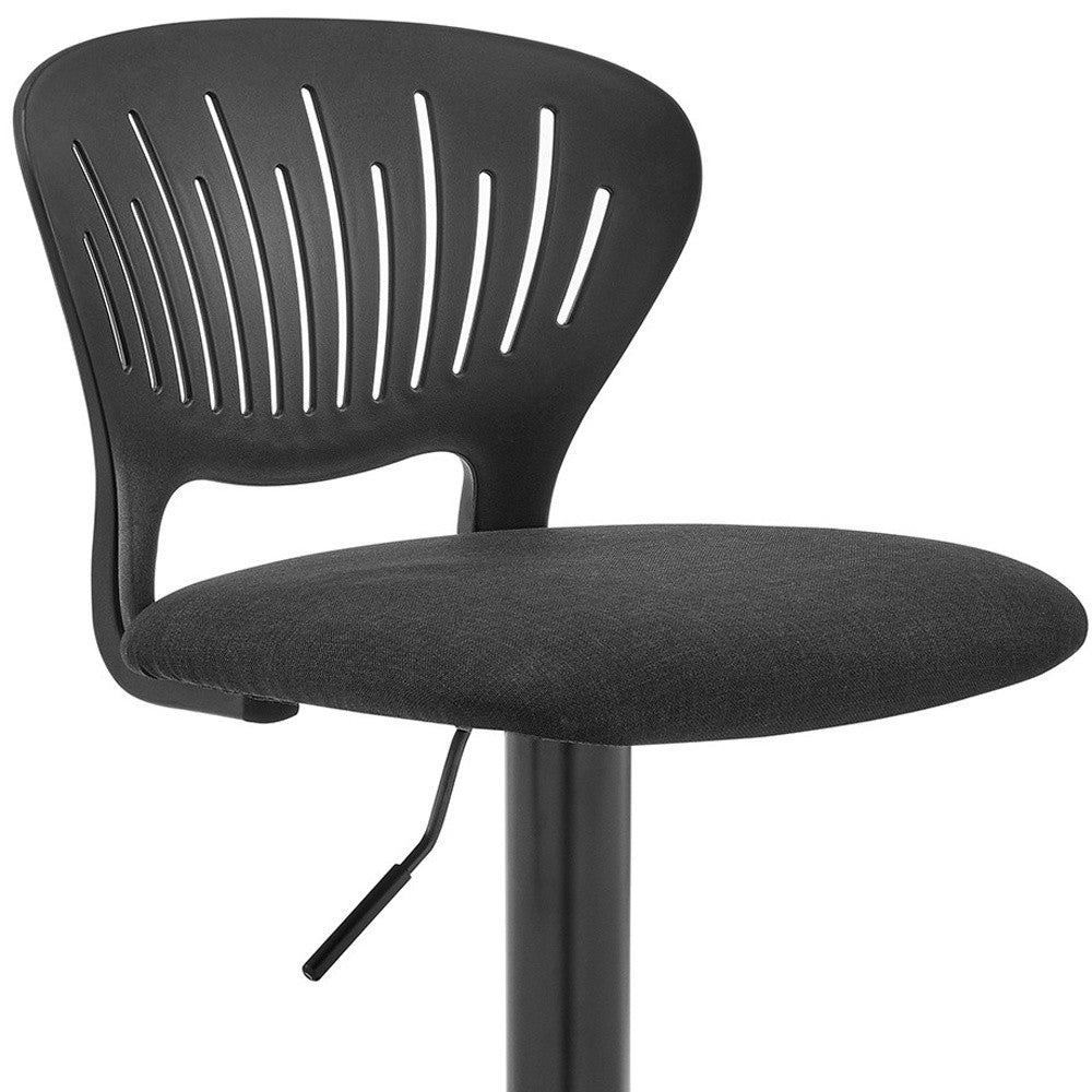 42" Black Iron Swivel Adjustable Height Bar Chair By Homeroots | Bar Stools | Modishstore - 2