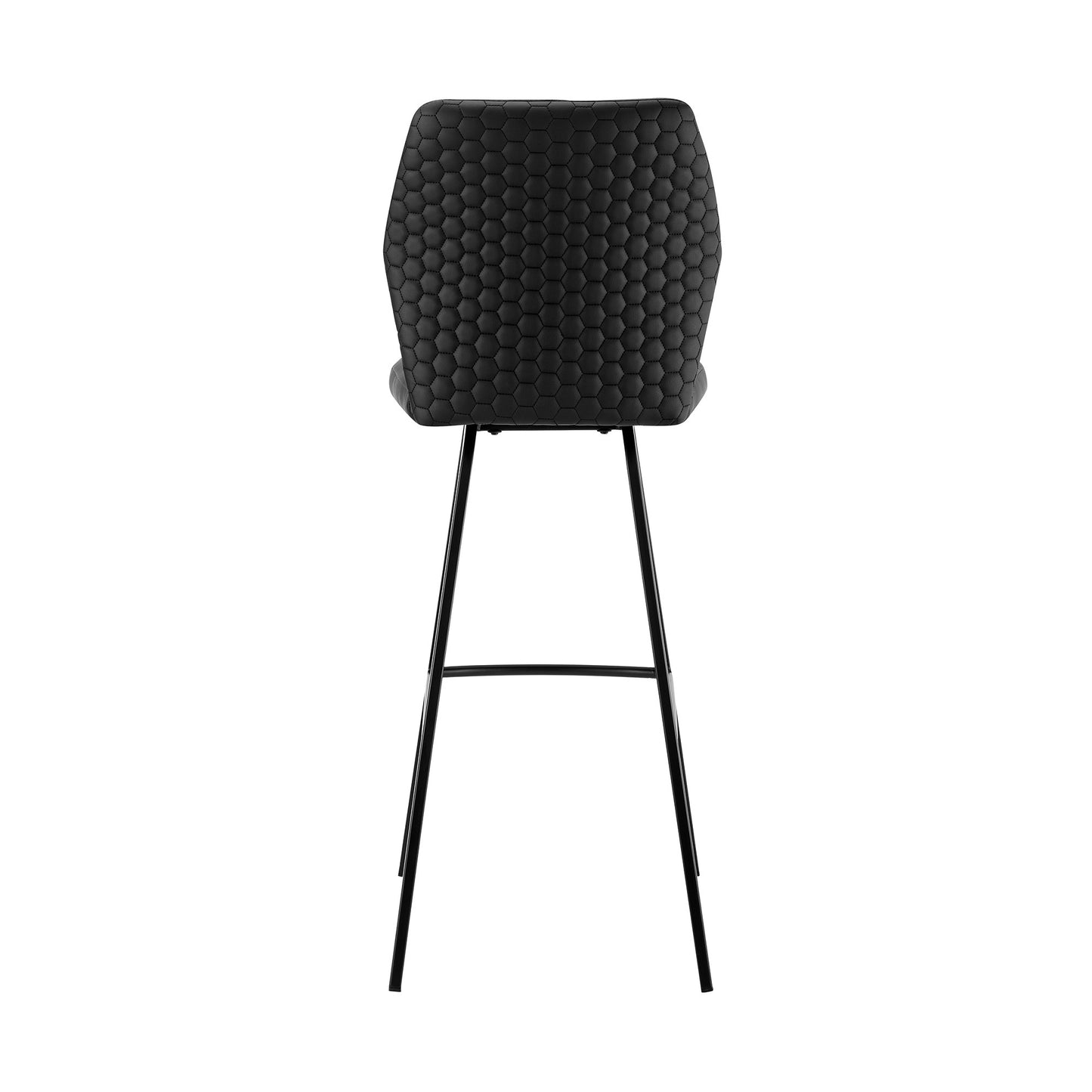 42" Black Faux Leather And Iron Bar Height Chair By Homeroots | Bar Stools | Modishstore - 5