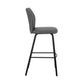38" Gray Faux Leather And Iron Counter Height Bar Chair By Homeroots