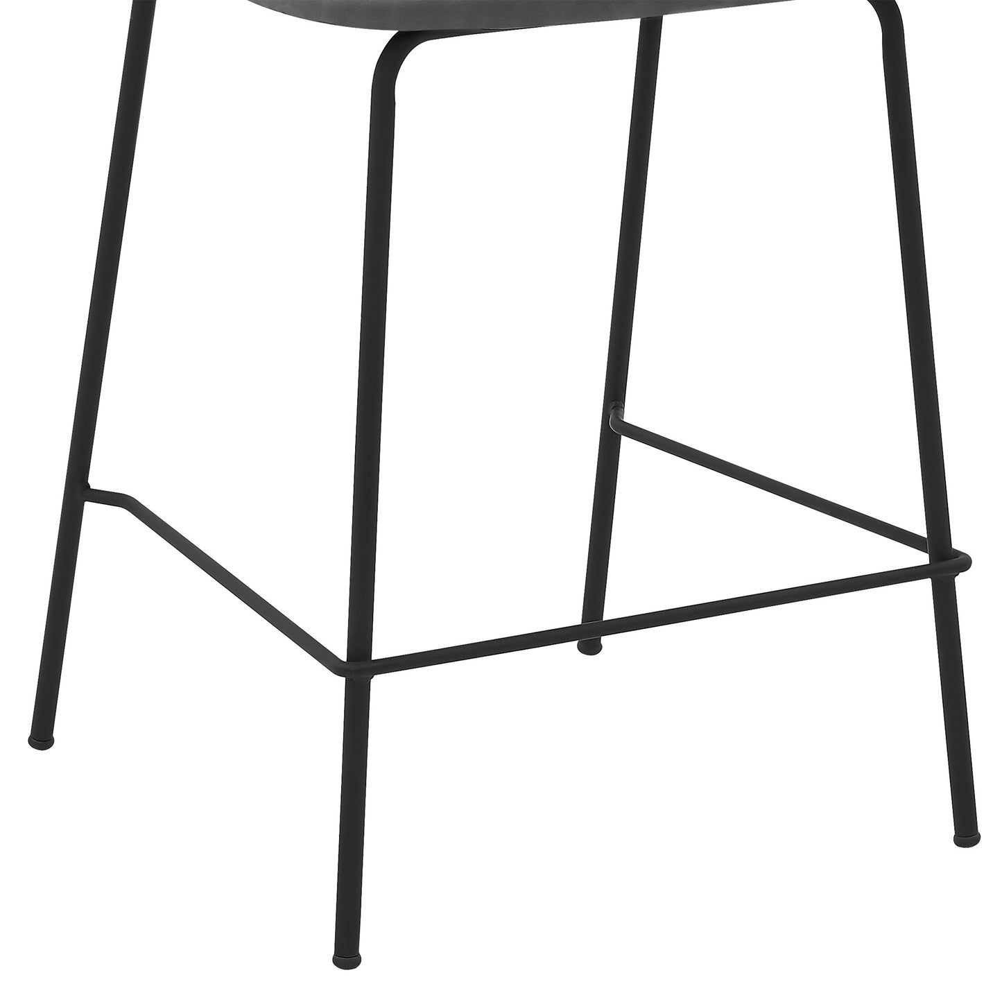 26" Mod Grey Faux Leather Bar Stool with Black Metal Frame By Homeroots | Bar Stools | Modishstore - 7