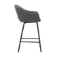 30" Grey Faux Leather Bar Stool with Wooden Frame By Homeroots