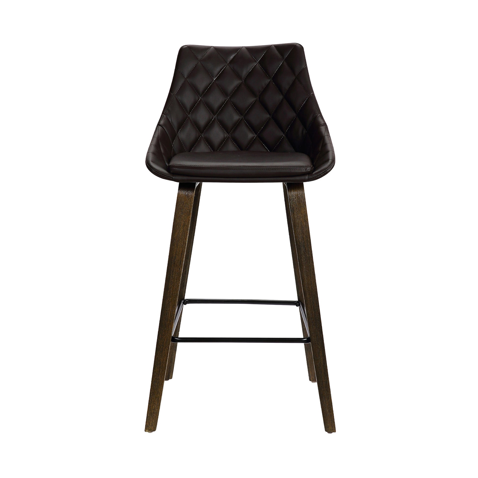 26" Brown Tufted Velvet Upholstered Bar Stool By Homeroots | Bar Stools | Modishstore - 2