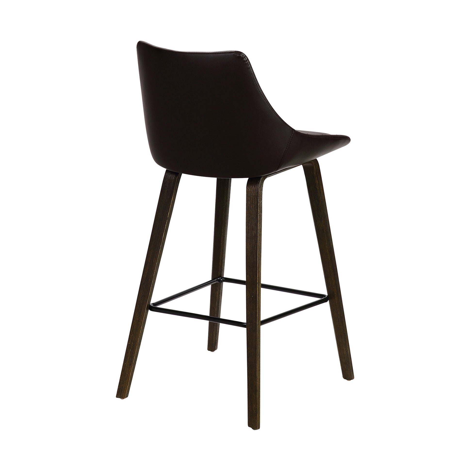 26" Brown Tufted Velvet Upholstered Bar Stool By Homeroots | Bar Stools | Modishstore - 4