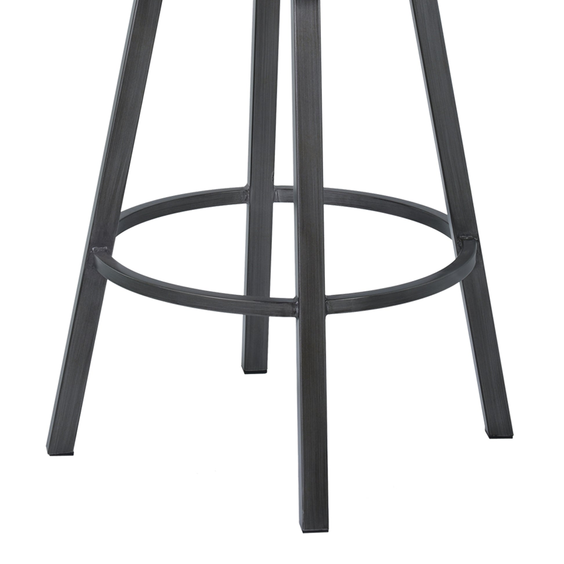 46" Black Faux Leather And Iron Swivel Bar Height Chair By Homeroots | Bar Stools | Modishstore - 5