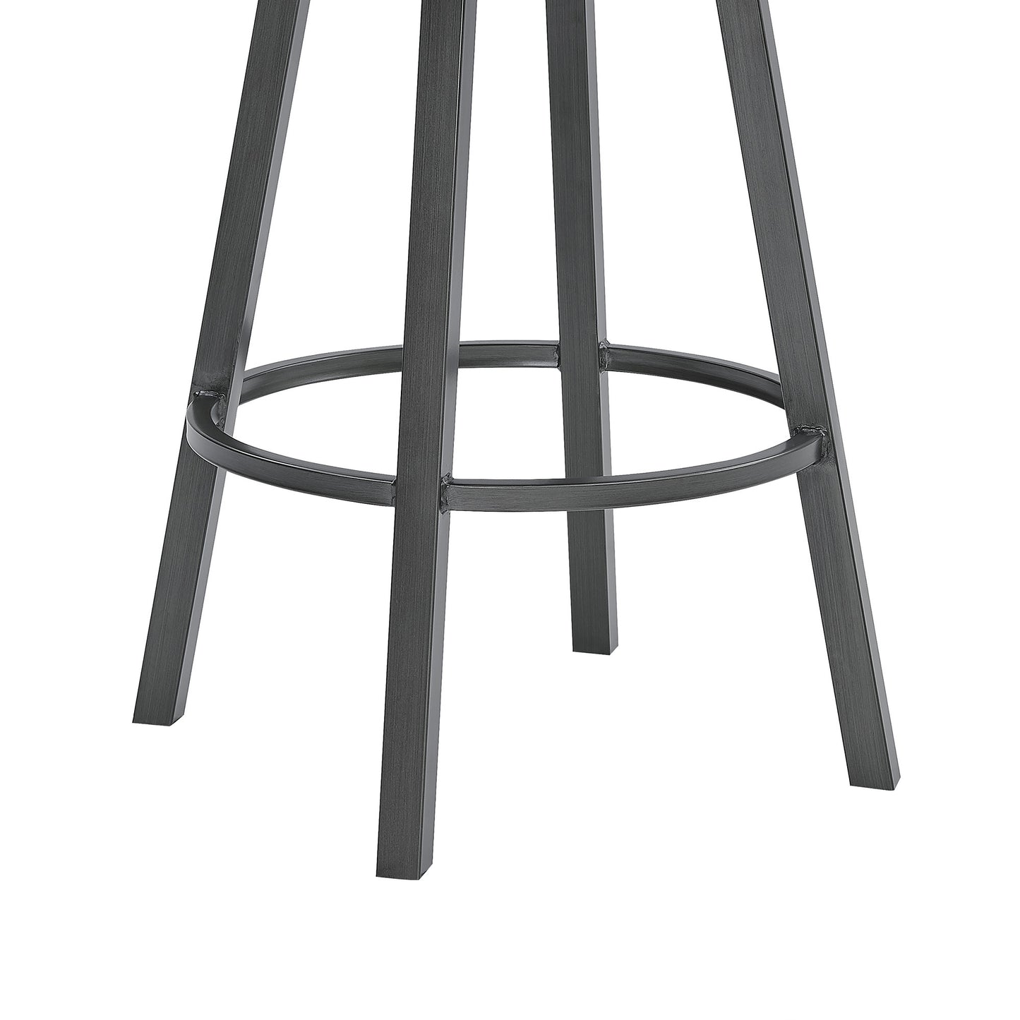 26" Transitional Black Faux Leather Metal Cross Back Bar Stool By Homeroots | Bar Stools | Modishstore - 7