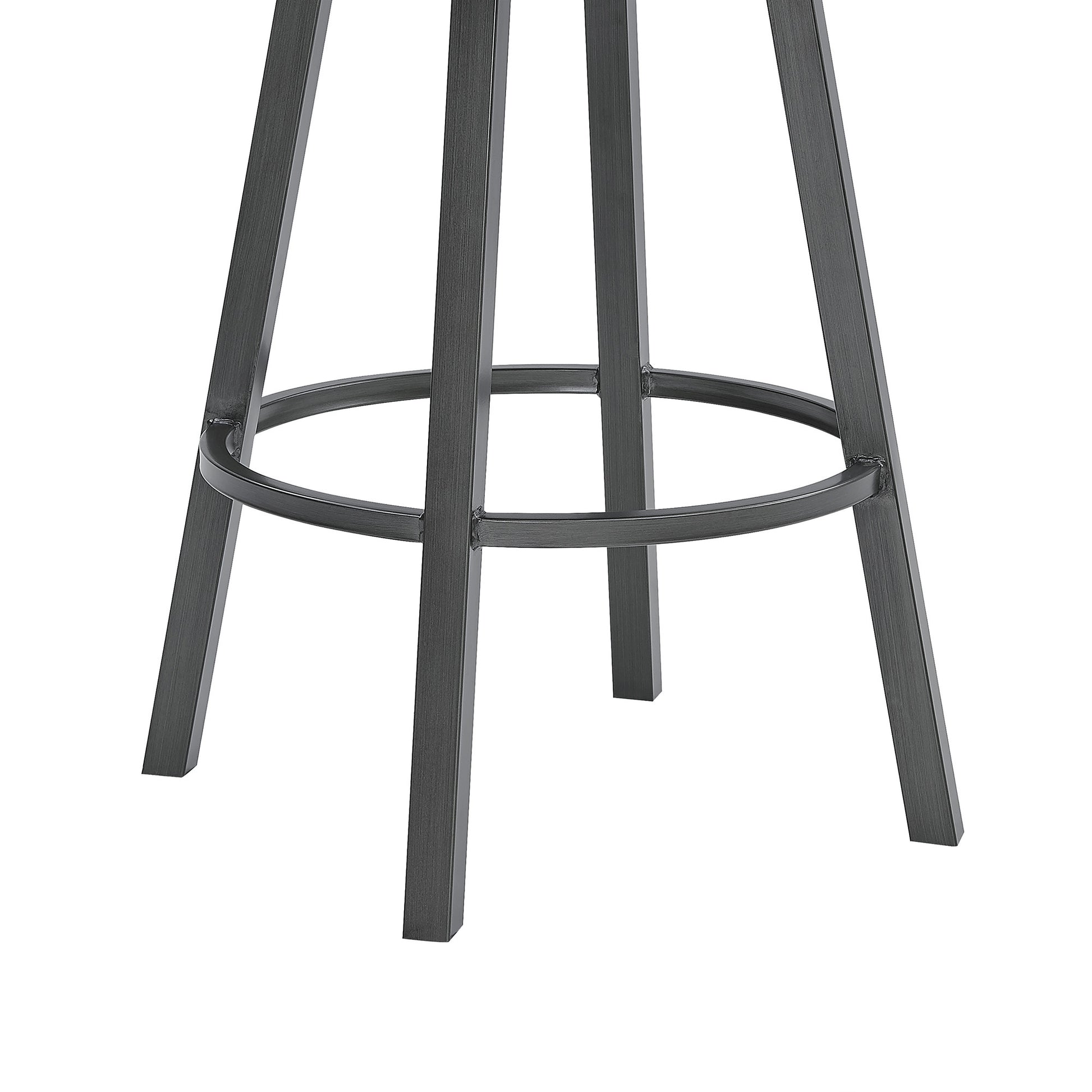 26" Transitional Black Faux Leather Metal Cross Back Bar Stool By Homeroots | Bar Stools | Modishstore - 7