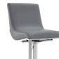 47" Gray Faux Leather And Iron Swivel Adjustable Height Bar Chair By Homeroots