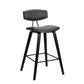 38" Gray And Black Iron Low Back Bar Height Chair With Footrest By Homeroots