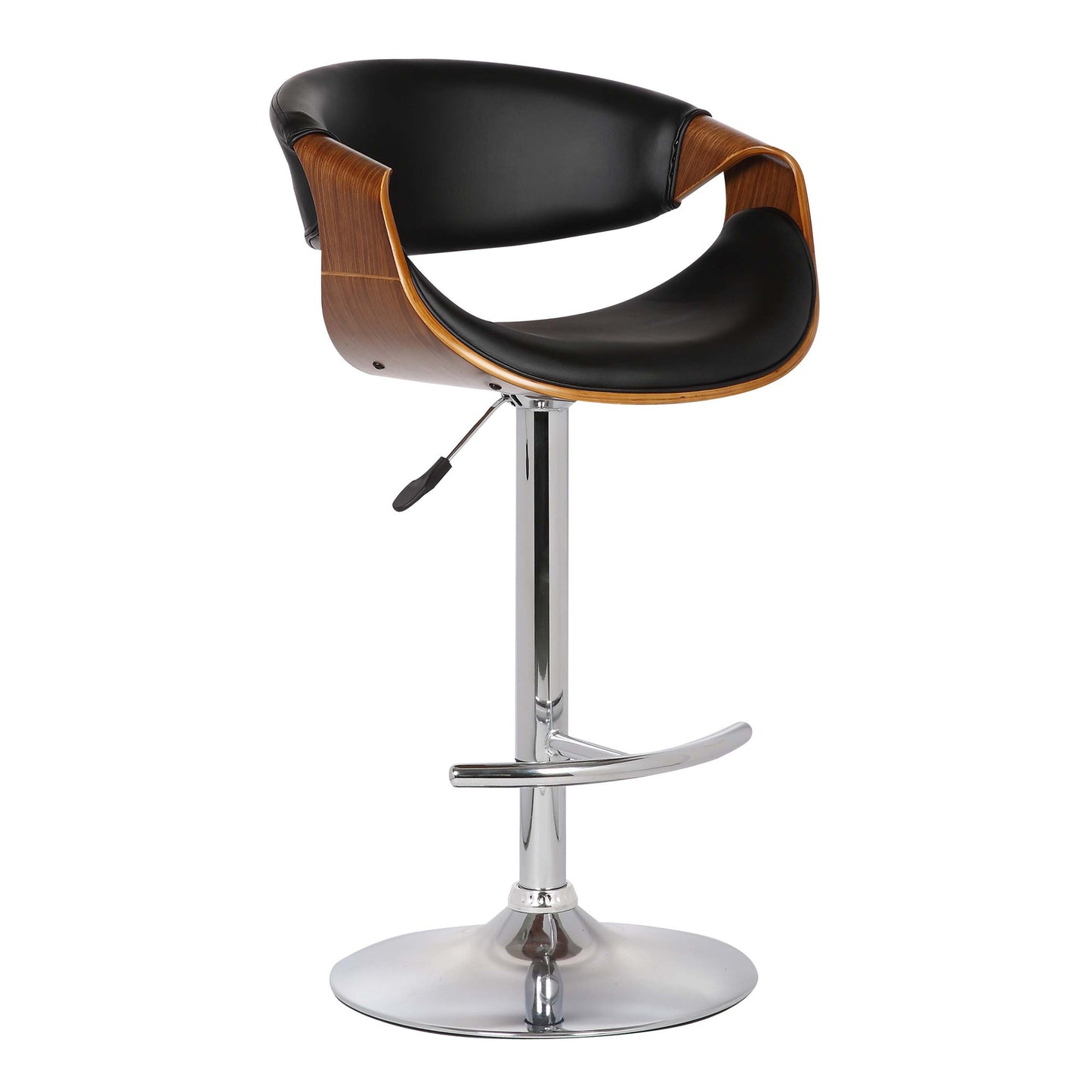 Mod Adjustable Black Faux Leather Swivel Bar Stool By Homeroots | Bar Stools | Modishstore - 2