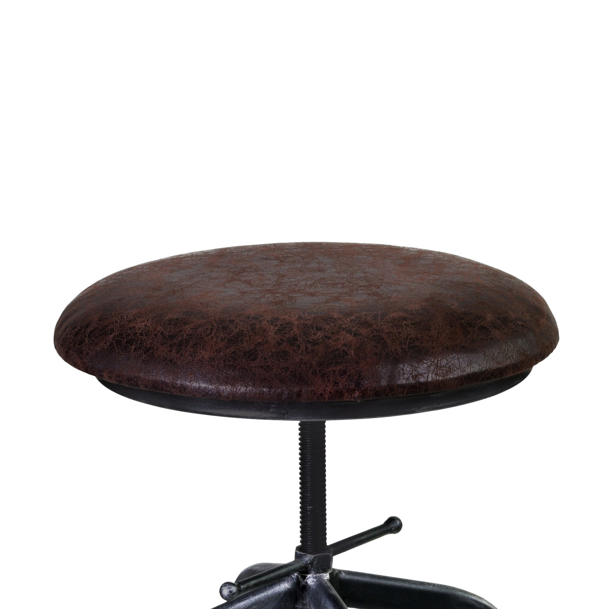 Brown and Black Adjustable Industrial Style Bar Stool By Homeroots | Bar Stools | Modishstore - 3