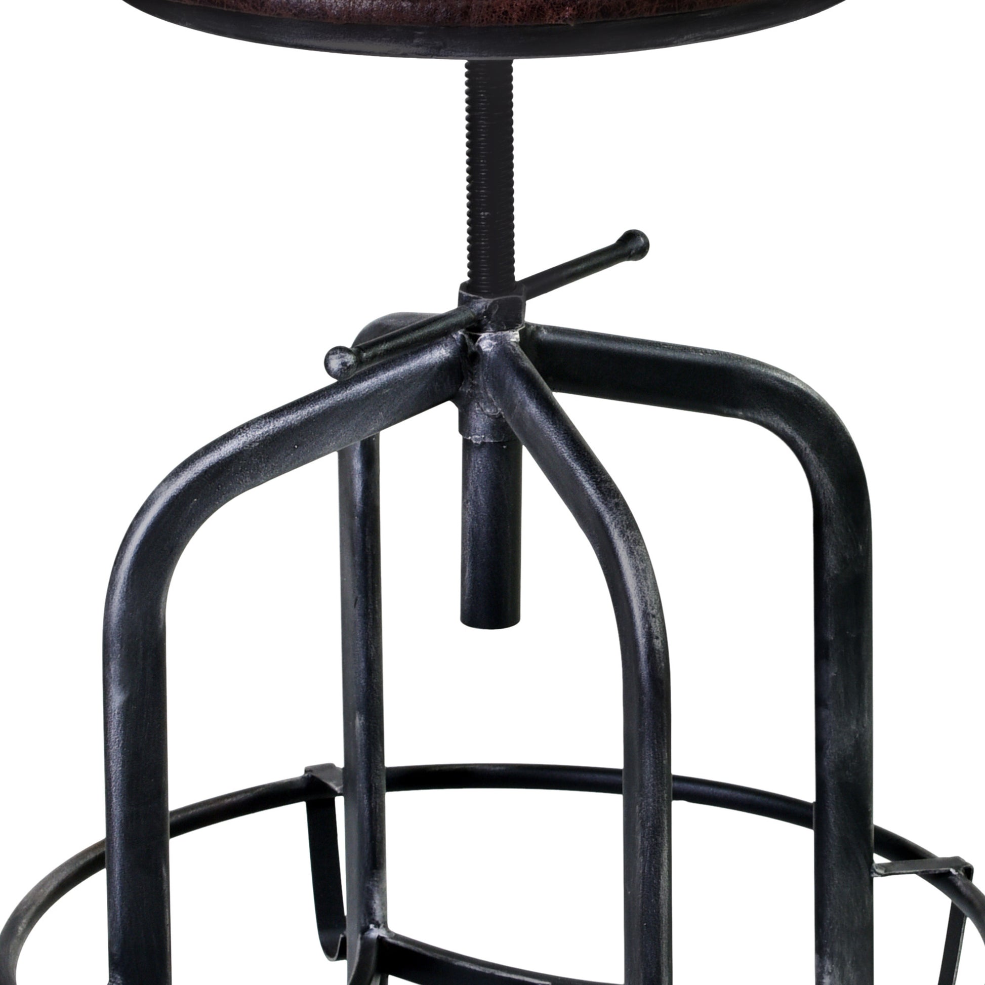 Brown and Black Adjustable Industrial Style Bar Stool By Homeroots | Bar Stools | Modishstore - 4