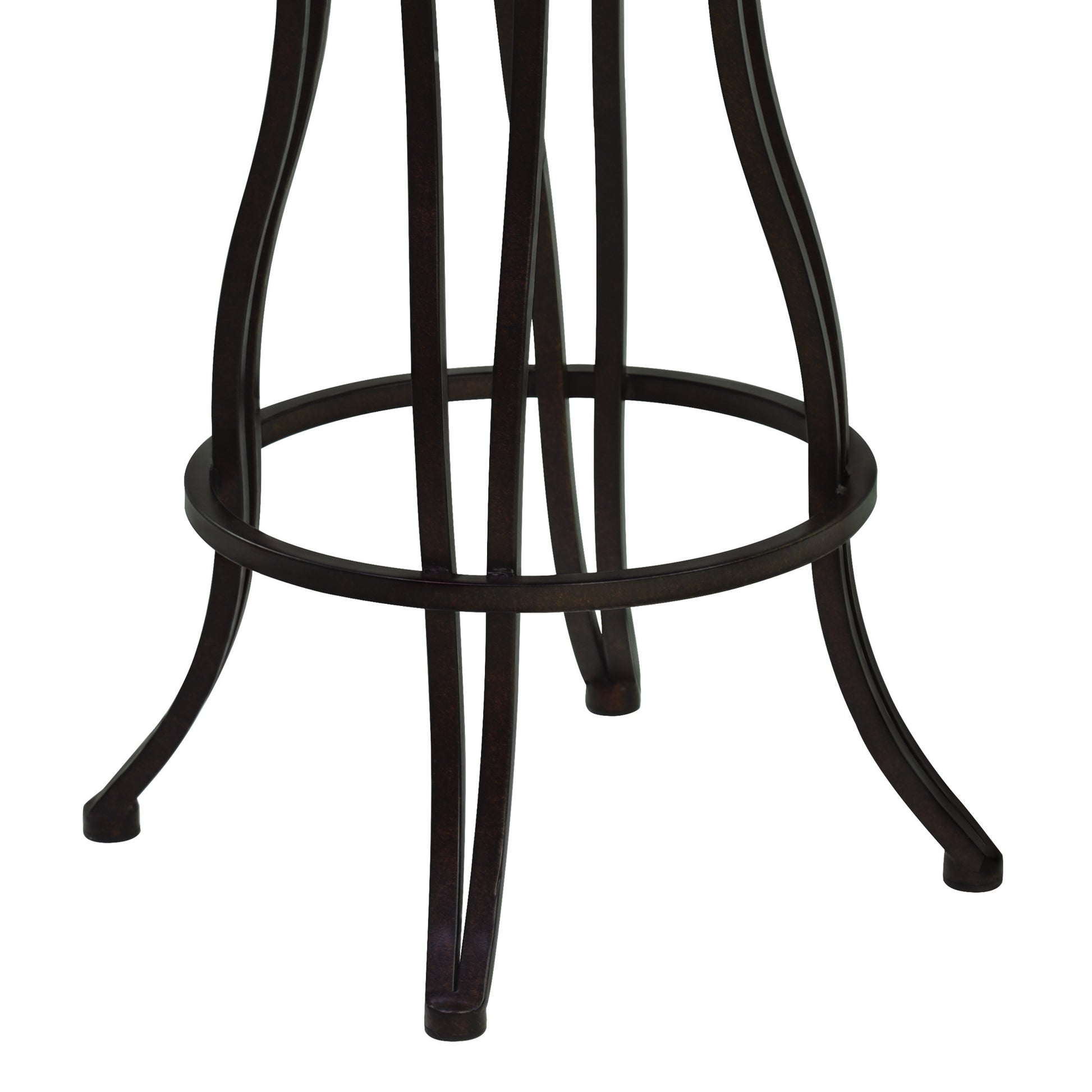 30" Dark Espresso Scroll Back Metal Swivel Bar Stool By Homeroots | Bar Stools | Modishstore - 6