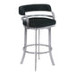 34" Black Brushed Stainless Steel Counter Height Swivel Backless Bar Chair By Homeroots