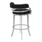 34" Black Brushed Stainless Steel Counter Height Swivel Backless Bar Chair By Homeroots