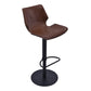 43" Vintage Coffee Faux Leather And Iron Swivel Adjustable Height Bar Chair By Homeroots