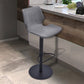 43" Vintage Gray Faux Leather And Iron Swivel Adjustable Height Bar Chair By Homeroots