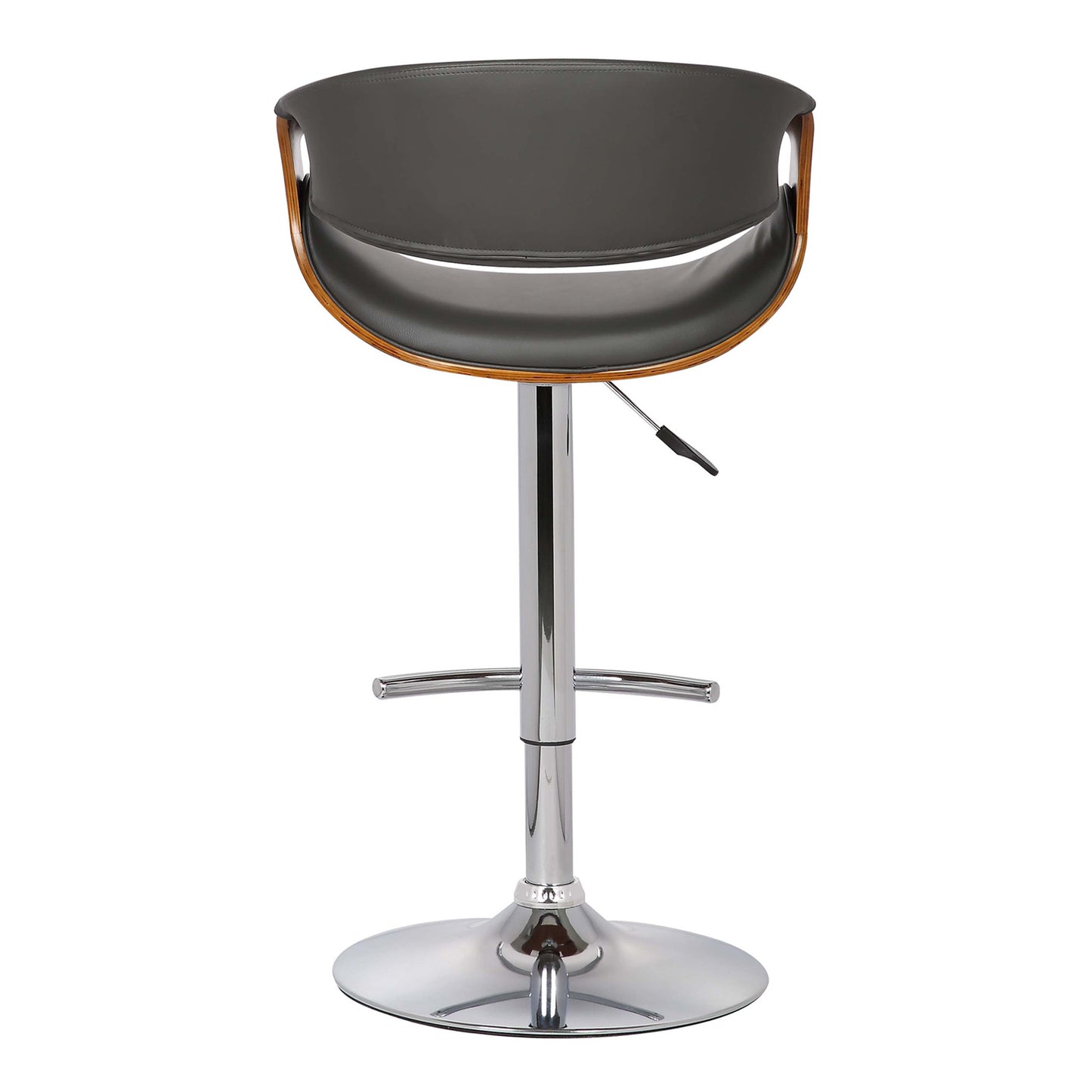 Mod Adjustable Grey Faux Leather Swivel Bar Stool By Homeroots | Bar Stools | Modishstore - 5