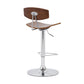 42" Silver and Walnut Adjustable Height Bar Chair By Homeroots