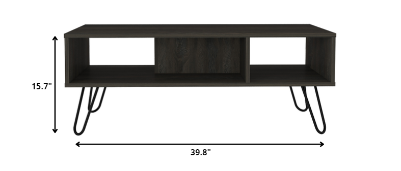 40" Carbon Espresso Manufactured Wood Rectangular Coffee Table By Homeroots | Coffee Tables | Modishstore - 4