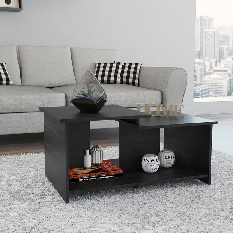 35" Black Manufactured Wood Rectangular Coffee Table By Homeroots | Coffee Tables | Modishstore