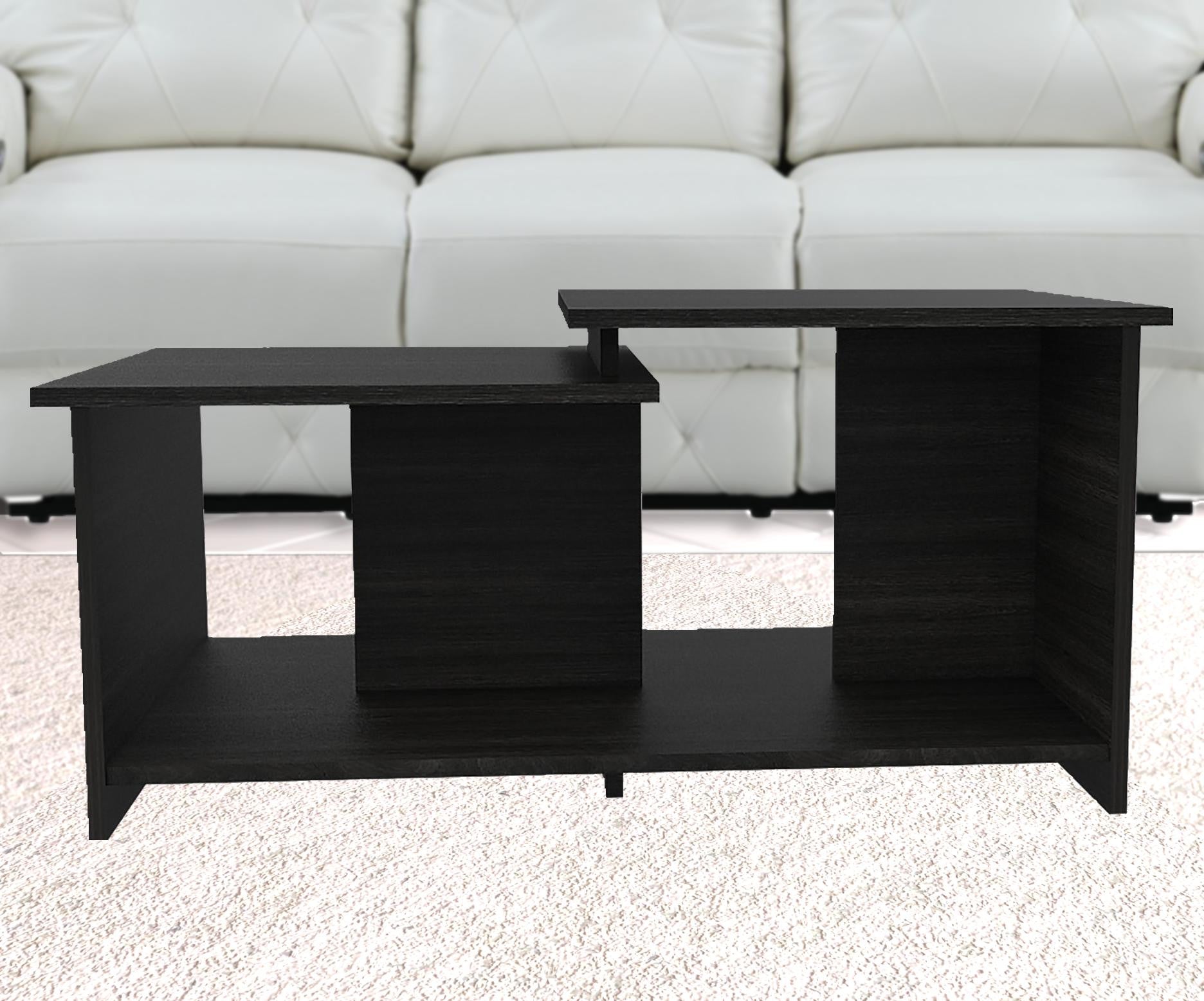 35" Black Manufactured Wood Rectangular Coffee Table By Homeroots | Coffee Tables | Modishstore - 5