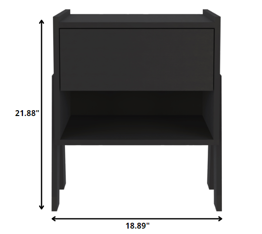 18.89" Rectangular One Drawer With Manufactured Wood Top By Homeroots | Nightstands | Modishstore - 4