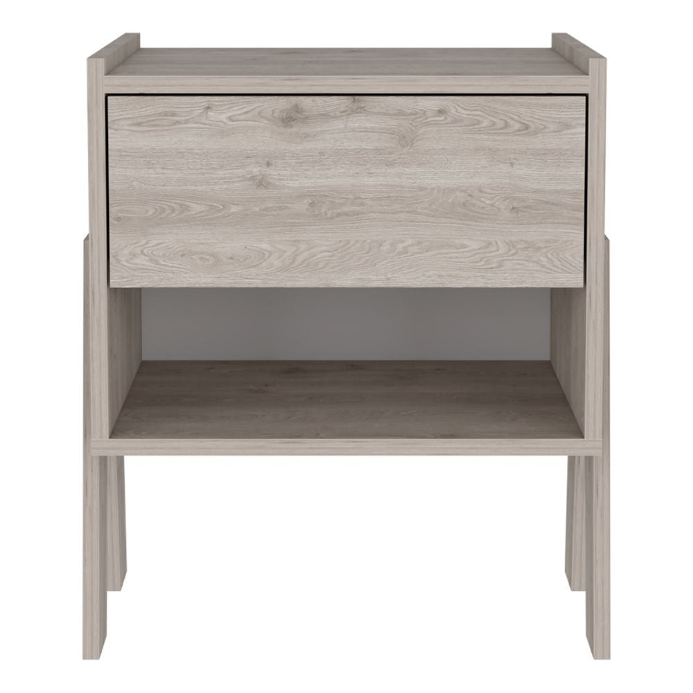 Sleek and Trendy Light Grey Bedroom Nightstand By Homeroots | Nightstands | Modishstore - 2