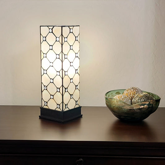 18" Tiffany Style Jeweled Dark Brown Base Table Lamp By Homeroots | Table Lamps | Modishstore