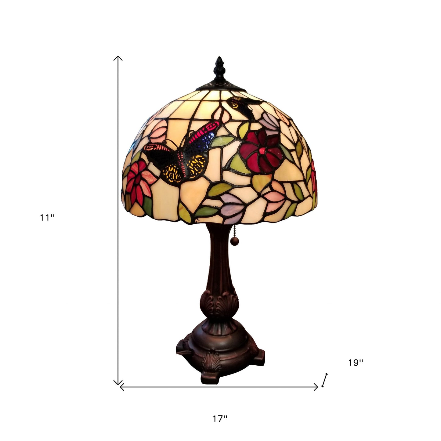 19" Tiffany Style Butterfly Table Lamp By Homeroots | Table Lamps | Modishstore - 6