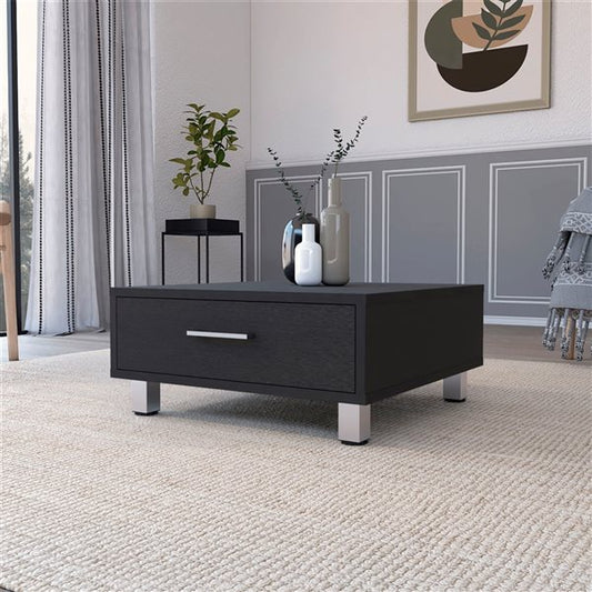 24" Black Wengue Manufactured Wood Rectangular Coffee Table By Homeroots | Coffee Tables | Modishstore