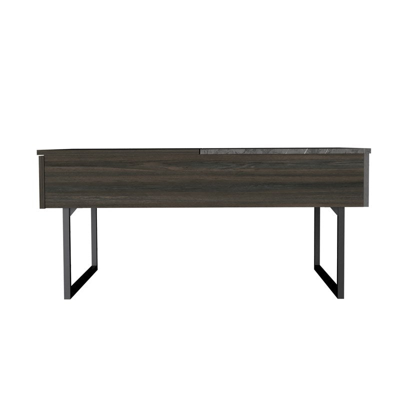 39" Onyx And Carbon Rectangular Lift Top Coffee Table With Drawer By Homeroots | Coffee Tables | Modishstore - 2