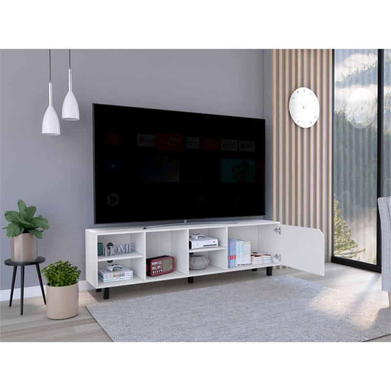 Stylish and Fresh White Television Stand By Homeroots | TV Stands | Modishstore - 3