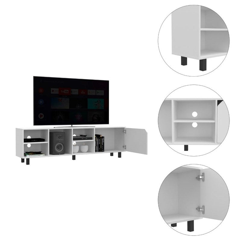 Stylish and Fresh White Television Stand By Homeroots | TV Stands | Modishstore - 4