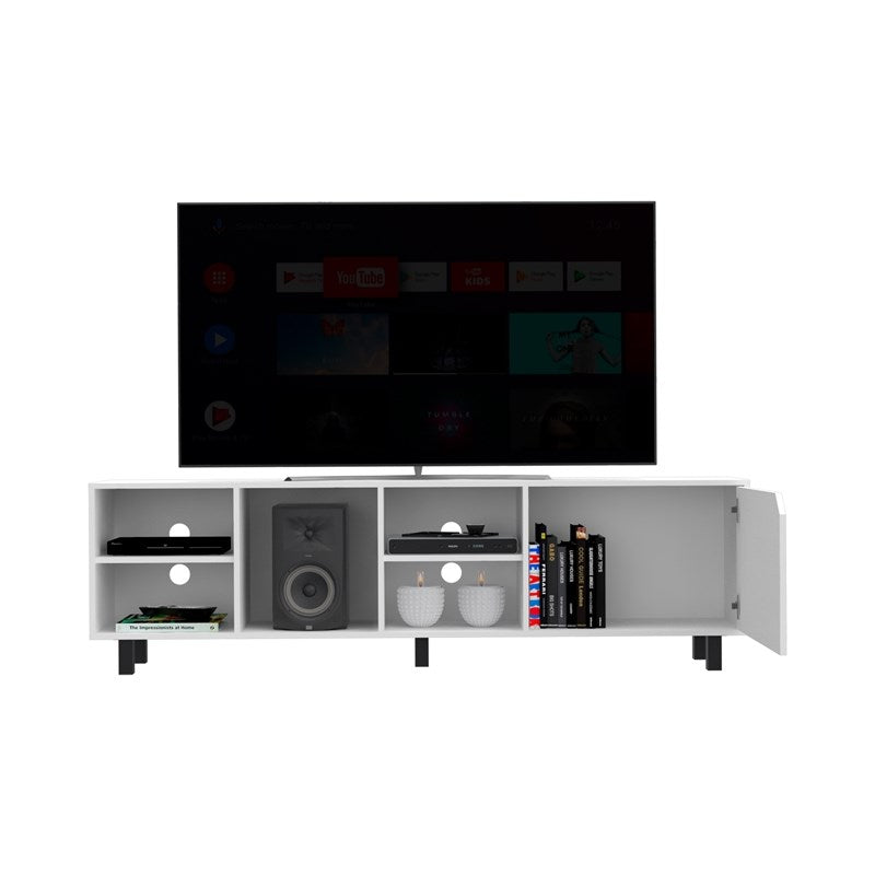 Stylish and Fresh White Television Stand By Homeroots | TV Stands | Modishstore - 5