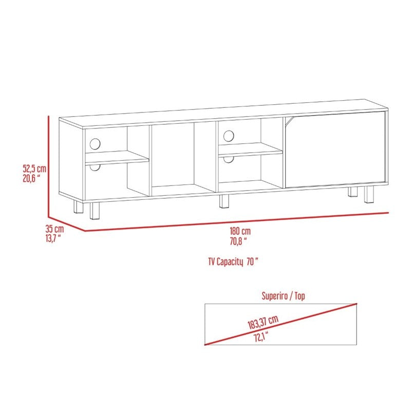 Stylish and Fresh White Television Stand By Homeroots | TV Stands | Modishstore - 7