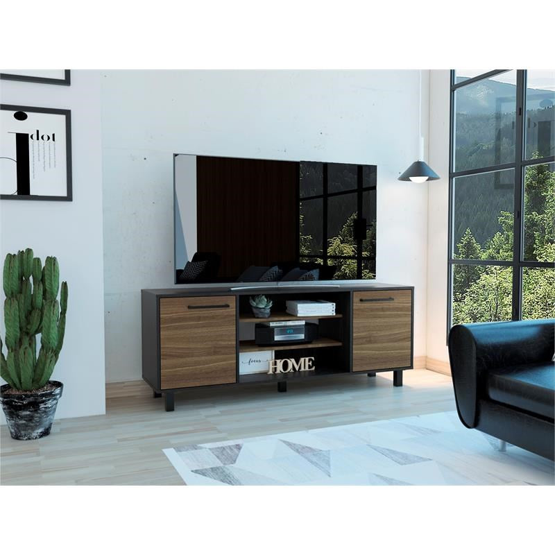 Sleek and Stylish Carbon Espresso Television Stand By Homeroots | TV Stands | Modishstore