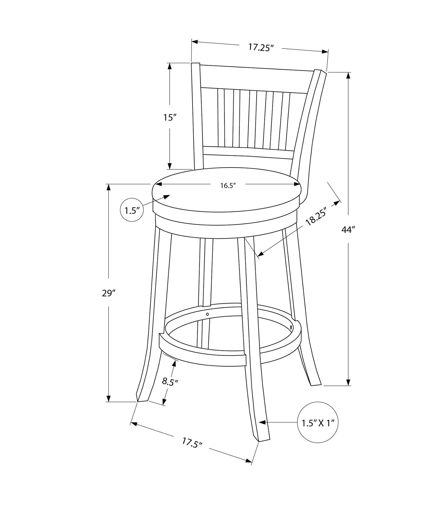 Set Of Two 44" Grey White Bar Height Swivel Full Back Bar Chairs By Homeroots | Bar Stools | Modishstore - 4