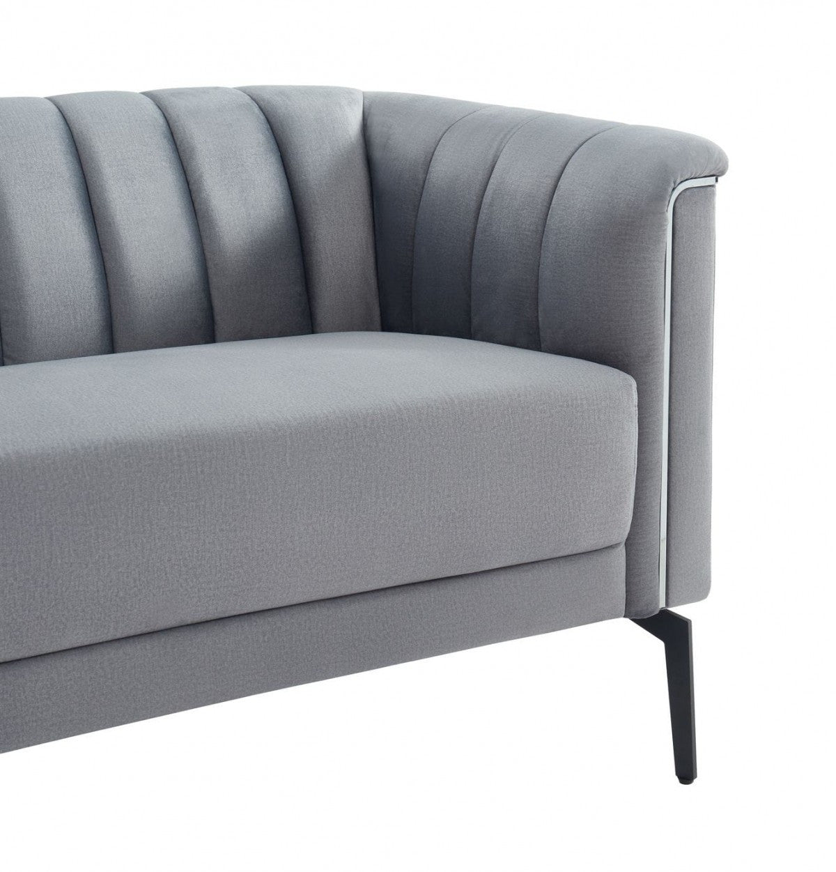 Urban 76" Grey Velvet Sofa With Tufted Back By Homeroots | Sofas | Modishstore - 6