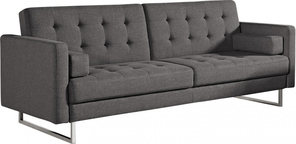 Contemporary Grey Sofa Bed With Steel Legs By Homeroots | Sofas | Modishstore - 4