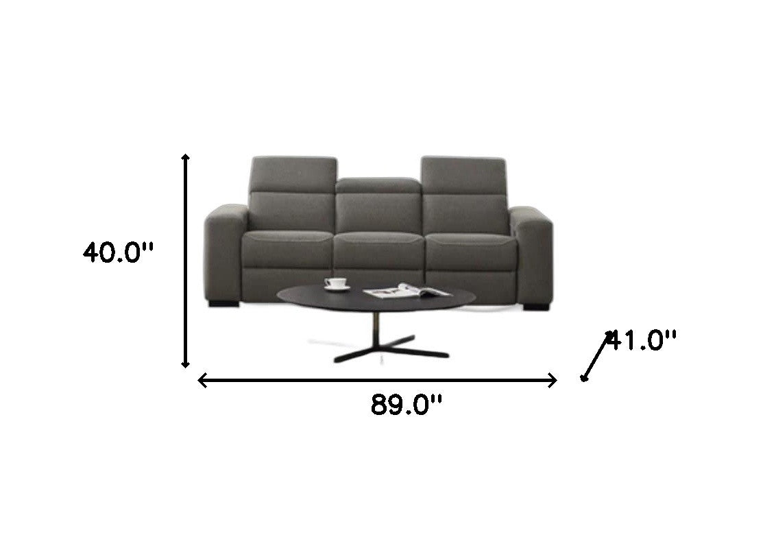 Modern 89" Brown Sofa With Two Recliners By Homeroots | Sofas | Modishstore - 5