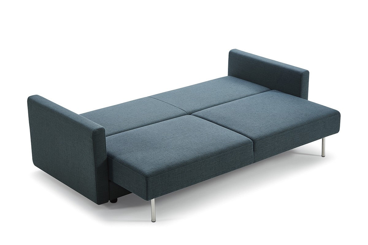 Long Arm 88" Blue Green Sofa Bed With Storage Space By Homeroots | Sofas | Modishstore - 3