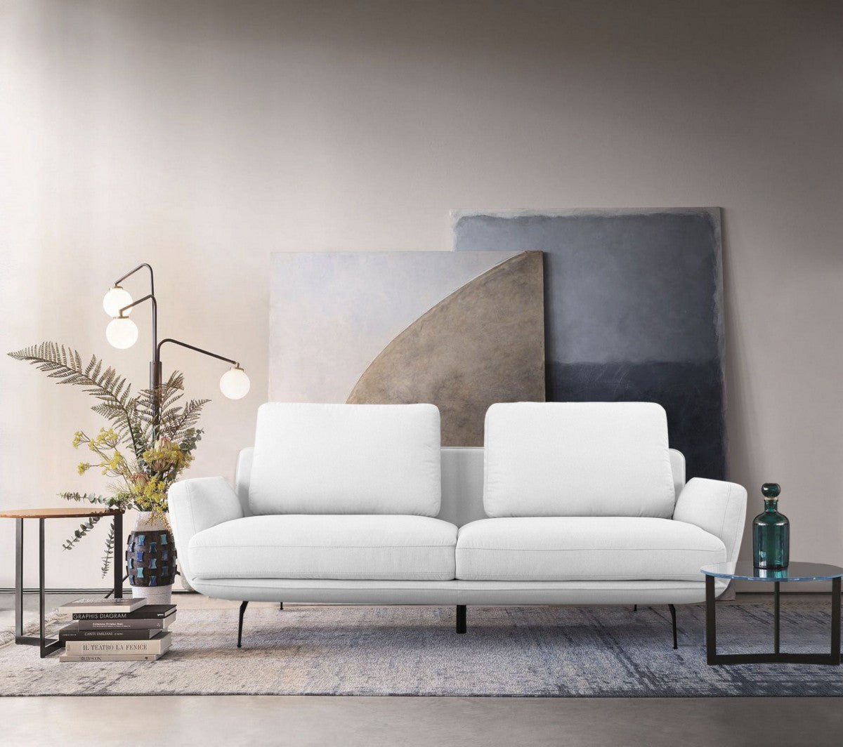 Contempo Retro 89" Creamy Off White Loveseat By Homeroots | Sofas | Modishstore