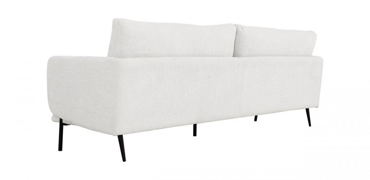 Modern 85" White and Black Fabric Sofa By Homeroots | Sofas | Modishstore - 5