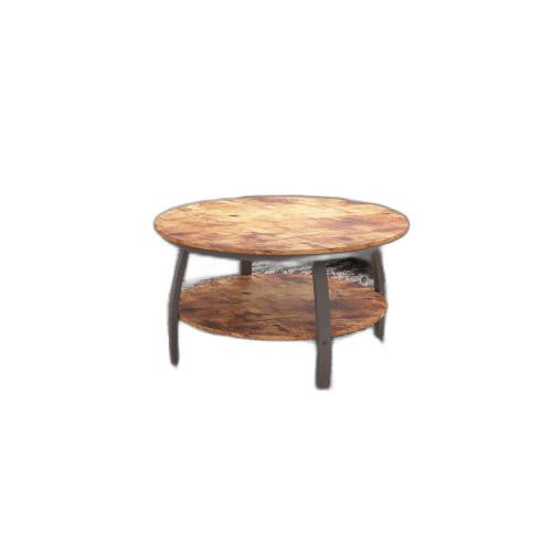 35" Two Tier Wood Grain Oak Manufactured Wood Round Coffee Table By Homeroots | Coffee Tables | Modishstore - 15