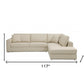 Beige Deco Tufted Italian Leather Modular L Shape Two Piece Corner Sectional By Homeroots