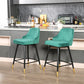 Set Of Two 35" Green and Black Bar Height Chairs By Homeroots