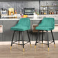 Set Of Two 35" Green and Black Bar Height Chairs By Homeroots
