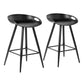 Set Of Two 29" Black Steel Backless Counter Height Bar Chairs With Footrest By Homeroots