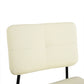 Set Of Two 41" Cream Faux Leather And Black  Low Back Bar Height Bar Chairs By Homeroots